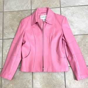 Beautiful & Classy Chadwick's  Pink 100 % Leather Jacket  Size  S